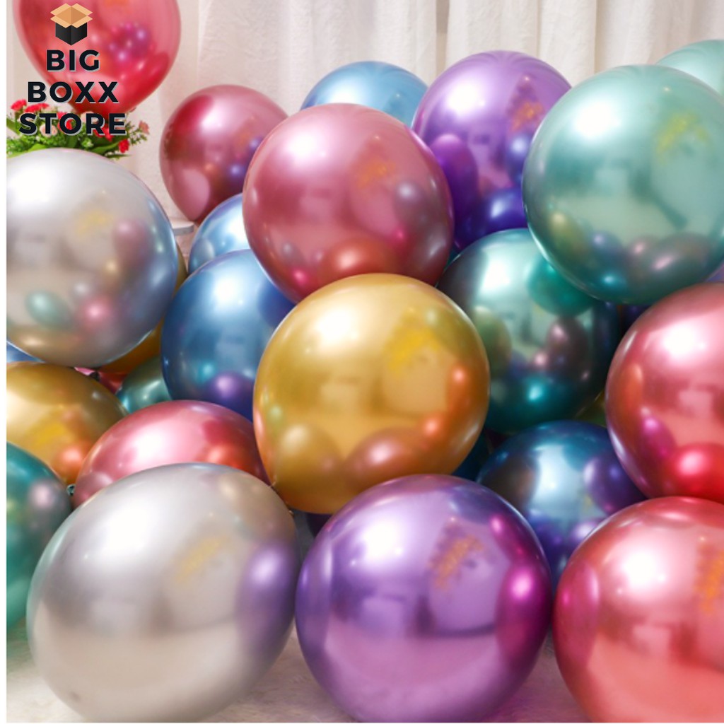 [12 Inch ]shinning Chrome Happy Birthday Decoration Metallic Balloon 