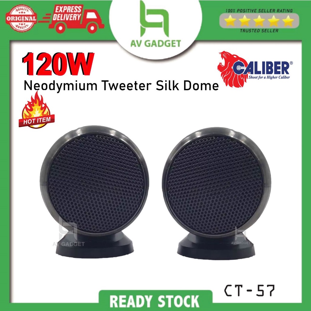 Caliber Car Tweeter Neodymium Silk Dome 25mm Stand Type CT-57 | Shopee ...