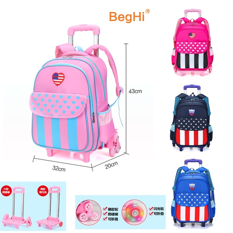 Trolley School Bag Primary School Beg Sekolah Beroda Troli Roda 2 Or 6 ...