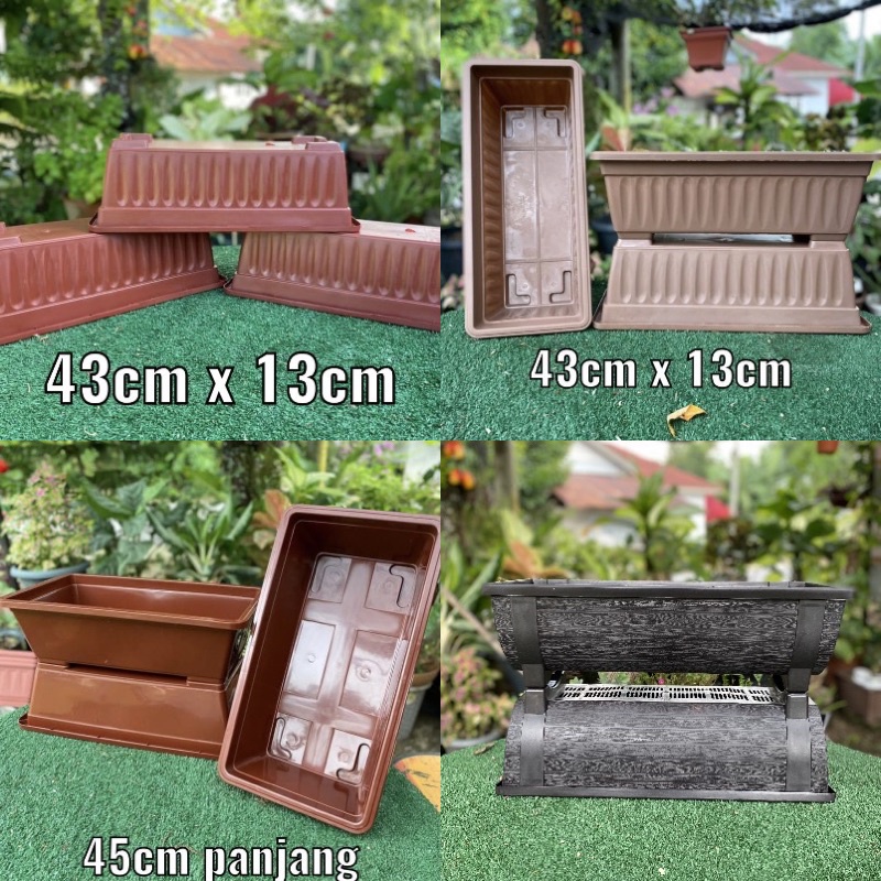 READY STOCK PASU BUNGA PLASTIK COKLAT MURAH,FLOWER POT CHEAP .