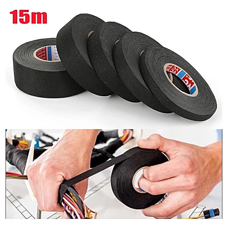 15m Adhesive Cloth Automotive Wiring Harness Tape Car Auto Heat Sound ...