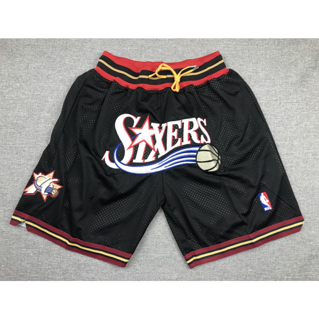 pockets NBA men's Philadelphia 76ers Embiid Allen Iverson black Large