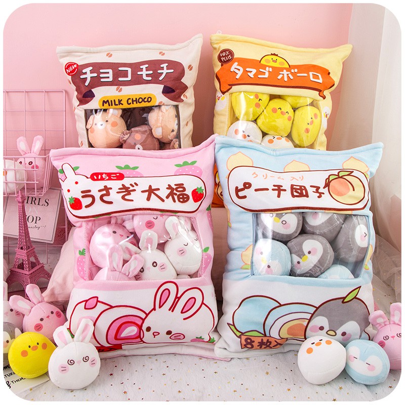 C Big Cute Plushies Packet with little plushies inside Instagramable Shopee Malaysia