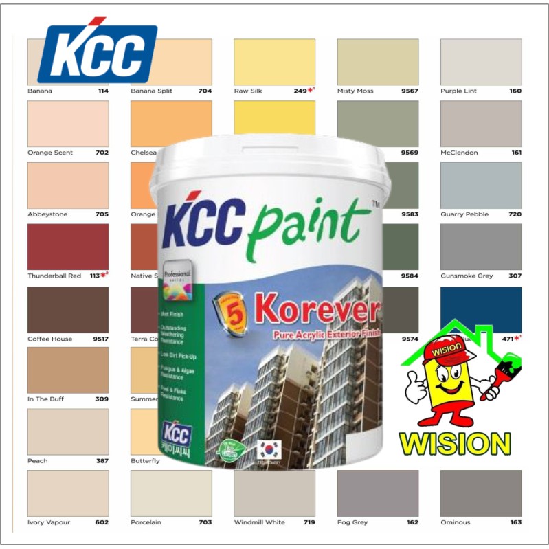 18 LITER KCC PAINT KOREVER PURE ACRYLIC EXTERIOR FINISH / Exterior ...