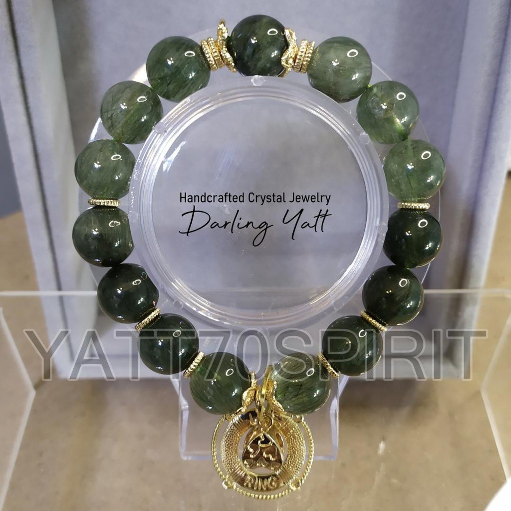 Green rutilated deals quartz bracelet