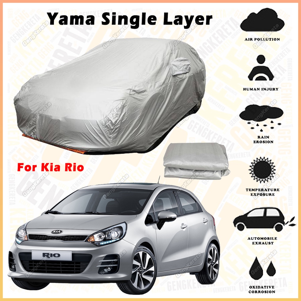 For Kia Rio - S Size Yama Grey Single Layer Selimut Kereta Car Cover Dirt  Resistant Sun Protection Proof