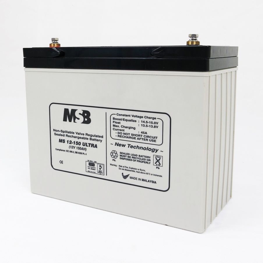 MSB MS12-150 Bateri Ultra VRLA Tertutup 12V 150AH - Lead Acid ...