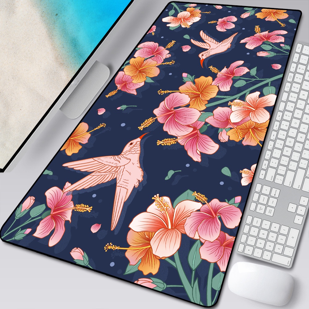 XXL Flower Mouse Pad Art Large Overlock Edge Mat Rubber Speed PC