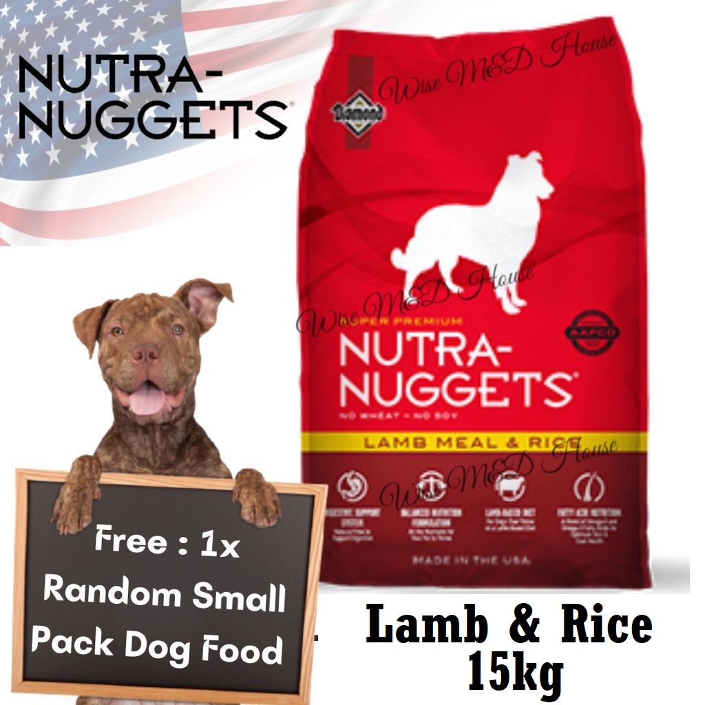 Nutra Nuggets Lamb Rice 15kg Free 1x Random Small Pack Dog