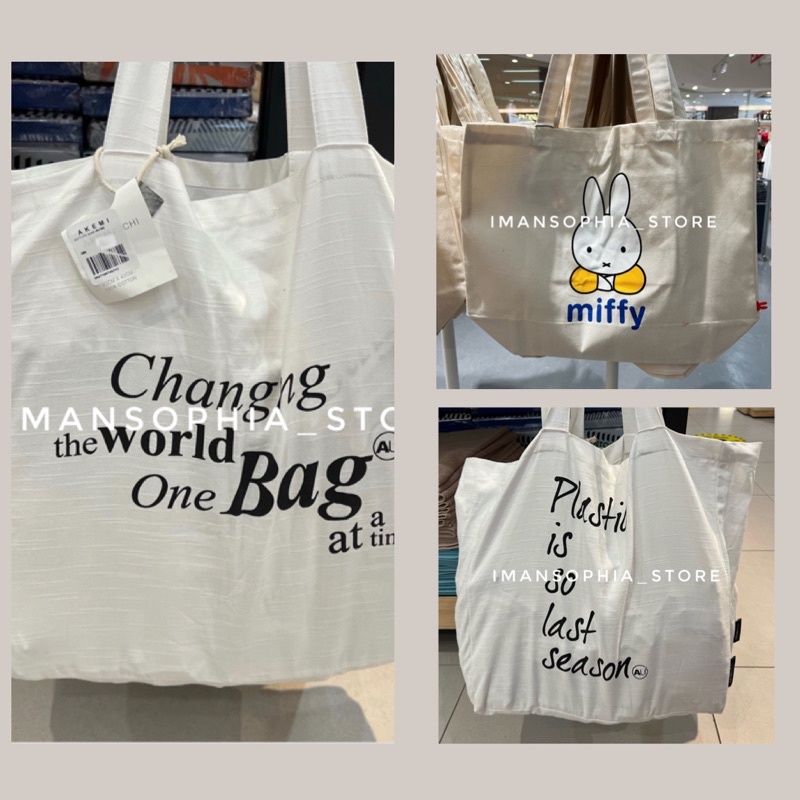 H&M / Akemi / Common Sense Tote Bag / Canvas Bag / Student Bag Shopee