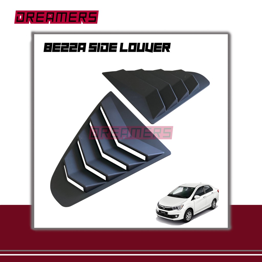 (2 PCS/Set)PERODUA BEZZA BLACK Shark Fin Triangle Side Mirror Cover