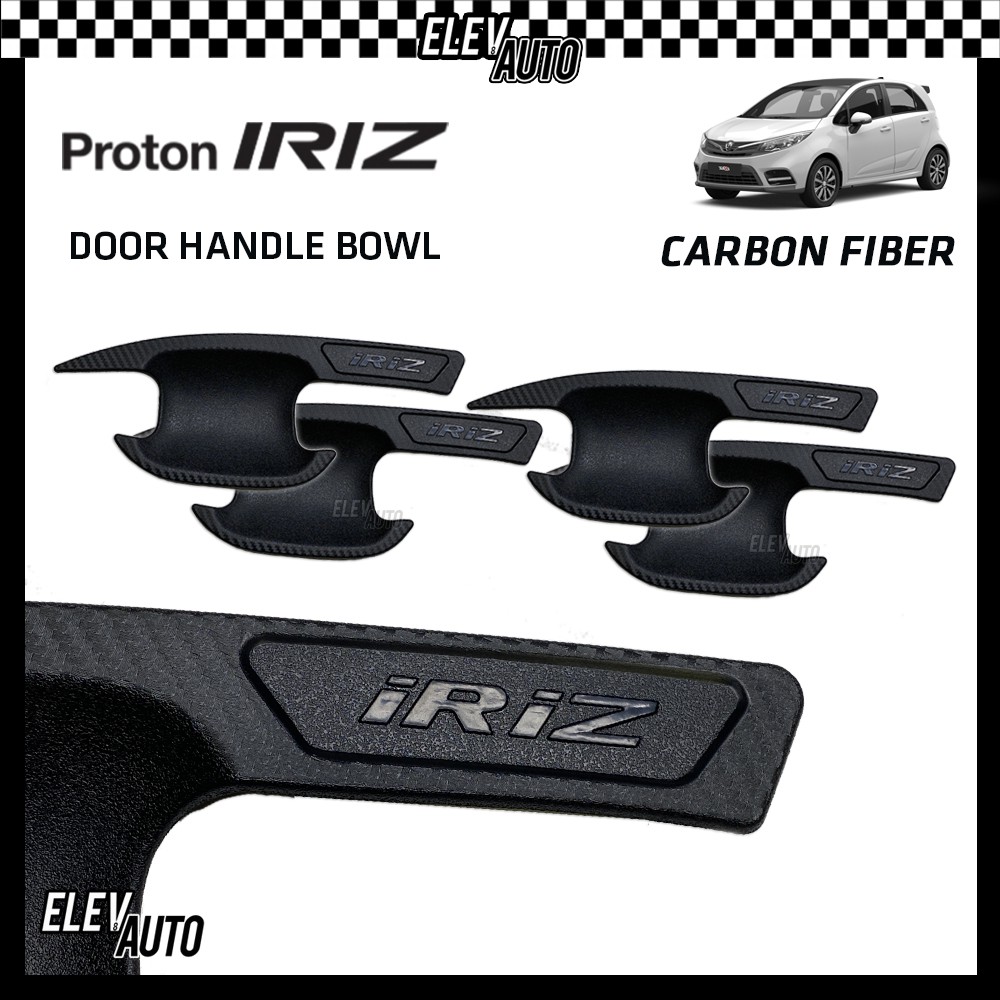 Proton Iriz Carbon Black Door Handle Set Bowl Cover Accessories Bodykit