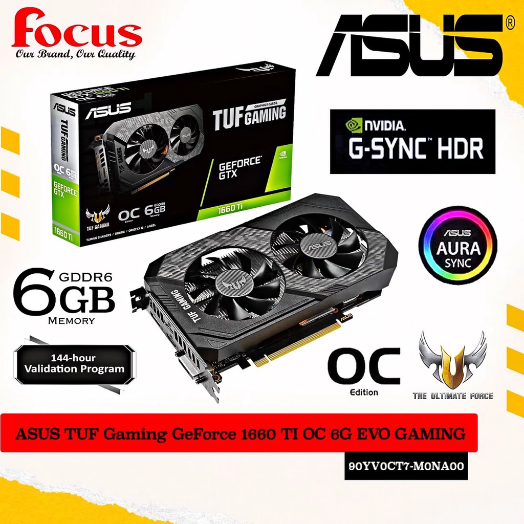 ASUS TUF GeForce GTX 1660 TI OC 6G EVO Gaming Edition 6GB GDDR6 #  [TUF-GTX1660TI-T6G-EVO-GAMING] (90YV0CT7-M0NA00)