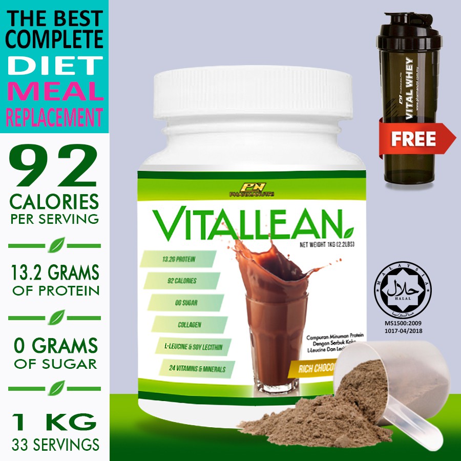 VitalLean @ Vital Lean Meal Replacement JAKIM HALAL(Choc), 1kg,33 Ser ...
