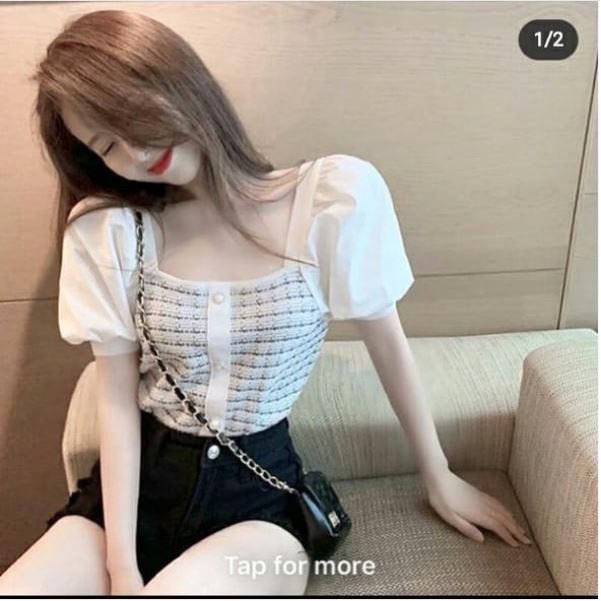 Jes-ps3707 top blouse, sexy square neck top for women imported from ...