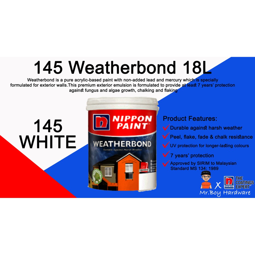 1001 / 145 Weatherbond 18L Nippon Exterior Use Shopee Malaysia