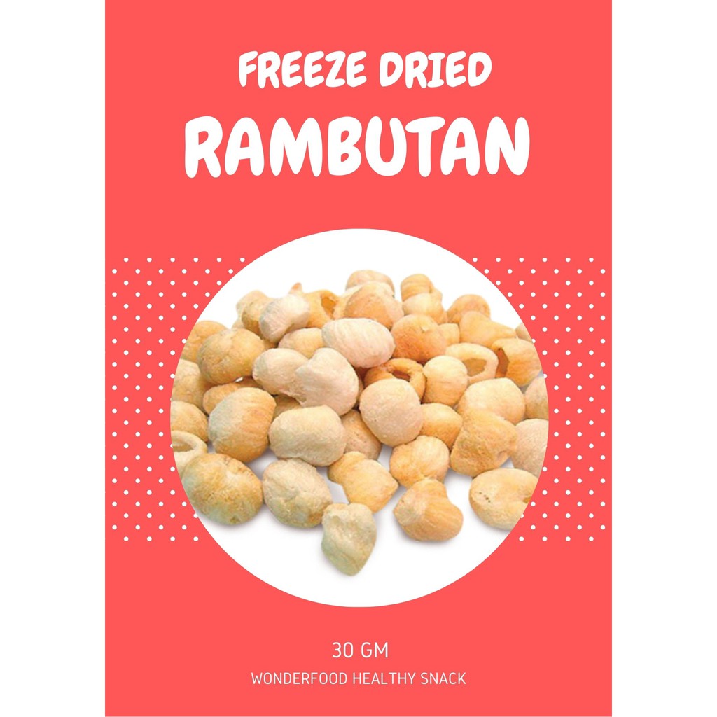 Freeze-dried Rambutan healthy snack 30g HALAL | Shopee Malaysia