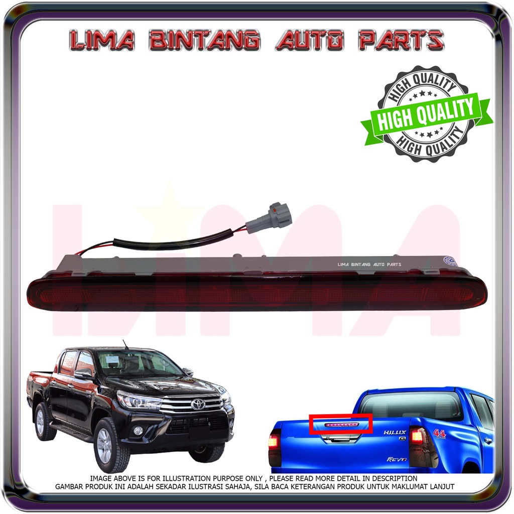 Toyota Hilux Revo Rouge Gun125 Gun126 Third Brake Lamp , Rear Trunk ...