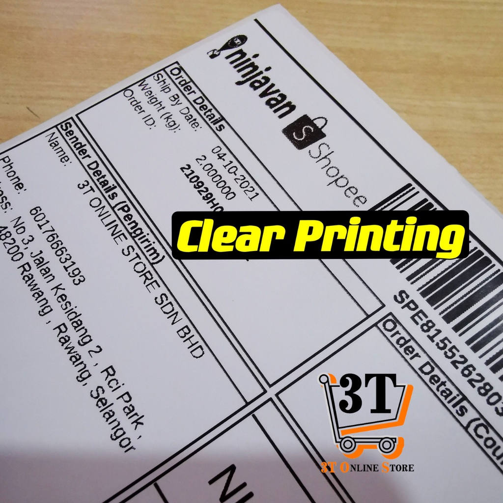Clear Printing Waterproof A6 Size Thermal Paper Airwaybill Sticker ...