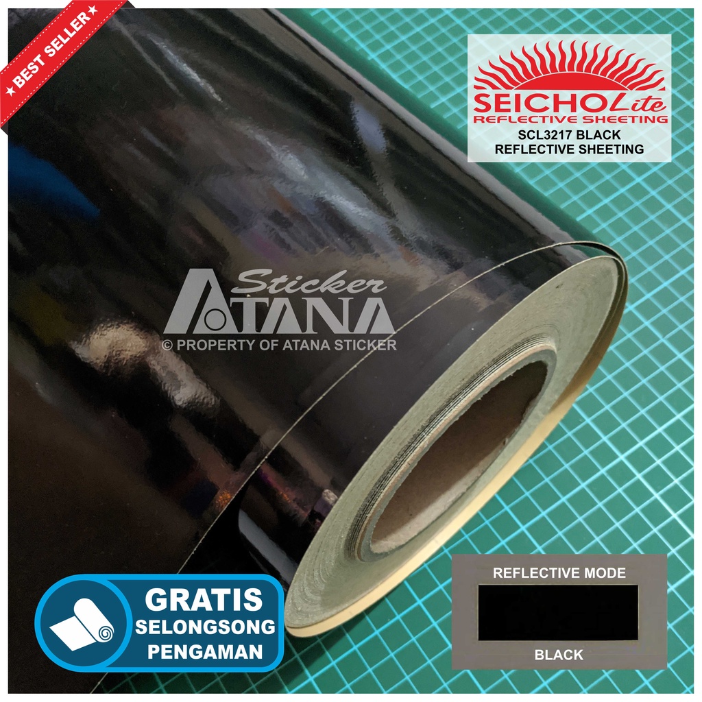 MESIN HITAM Sticker Material Cutting Black Reflective Phosphor Black ...