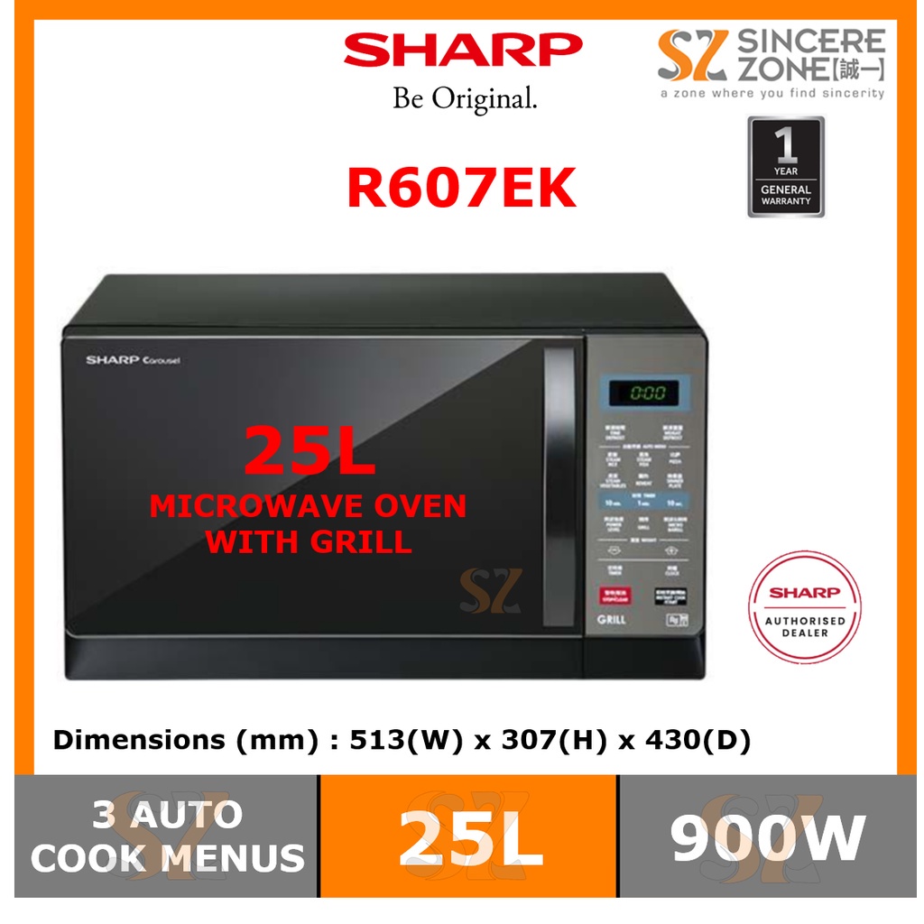 SHARP R607EK 25L MICROWAVE OVEN WITH GRILL Shopee Malaysia