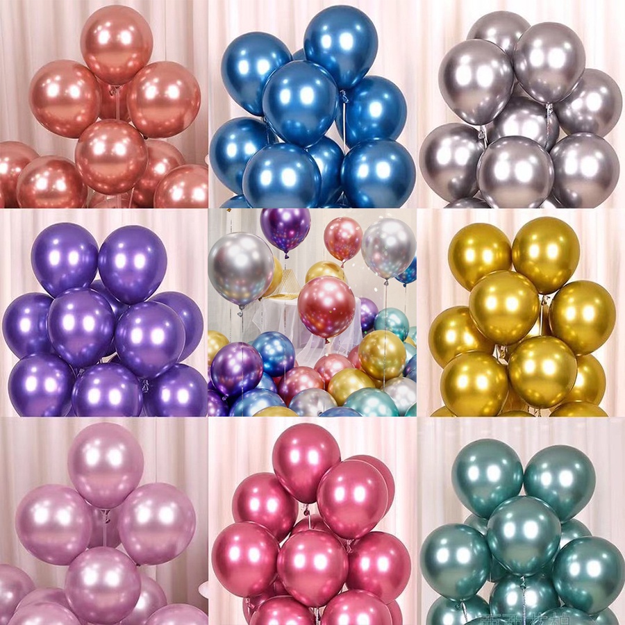 50pcs 5Inch Metallic Balloons chrome Balloons Set Wedding Birthday ...