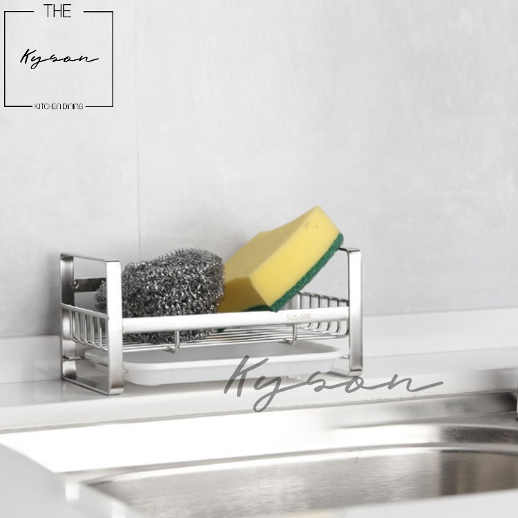 Kyson Kitchen Rack 304 Stainless Steel Sink Dish Drainer Sponge Holder ...
