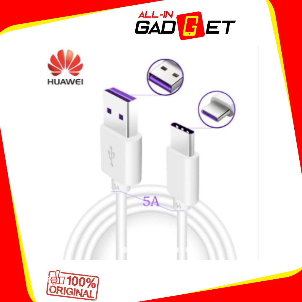 100 Original Huawei USB Type C 4.5V 5A Super Charge Data Cable (AP71) Shopee Malaysia