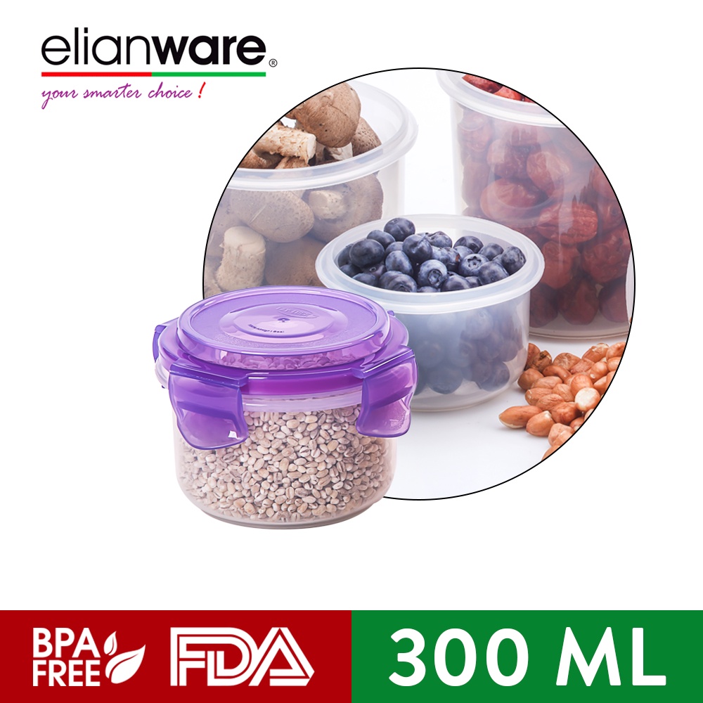 Elianware BPA Free EzyLock Microwavable Round Food Container (1 Pcs/5
