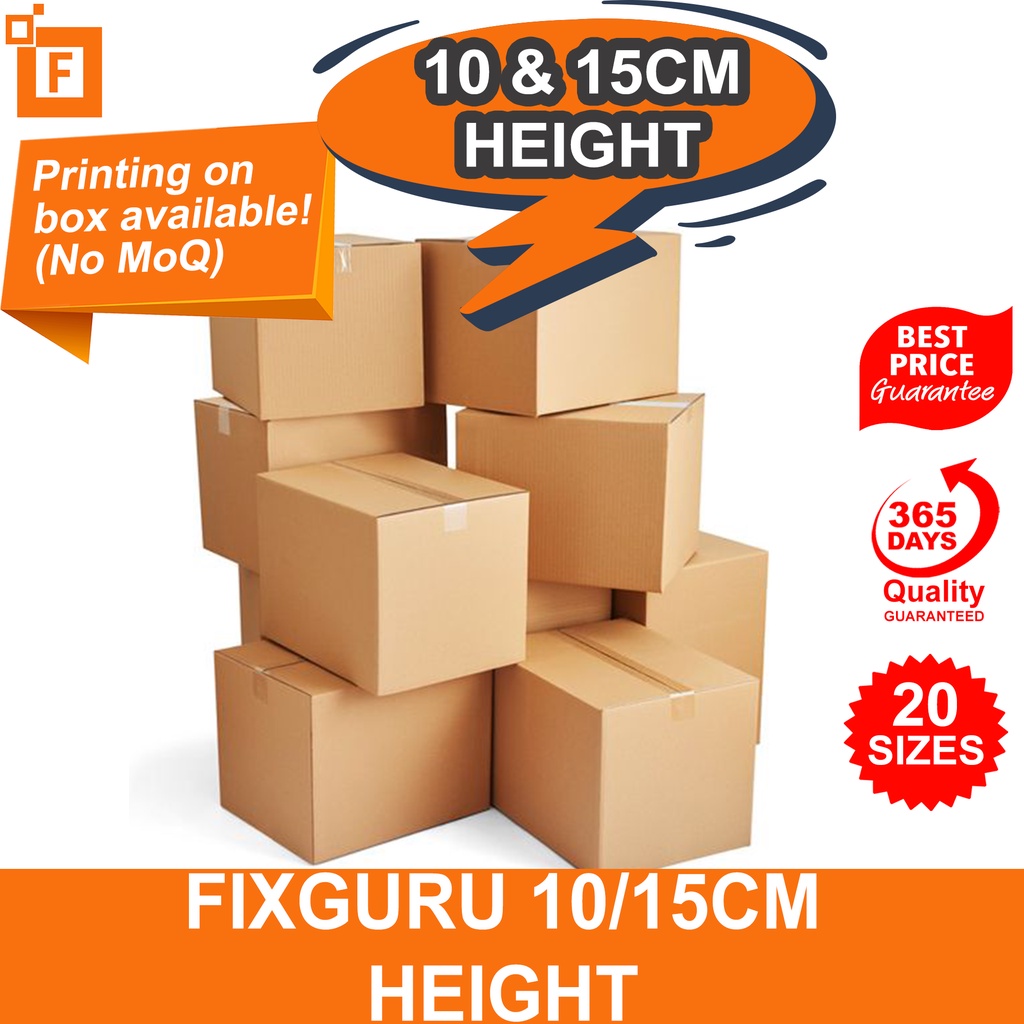 Fixguru 10 & 15cm Height Small to Medium Carton Box Packing Box