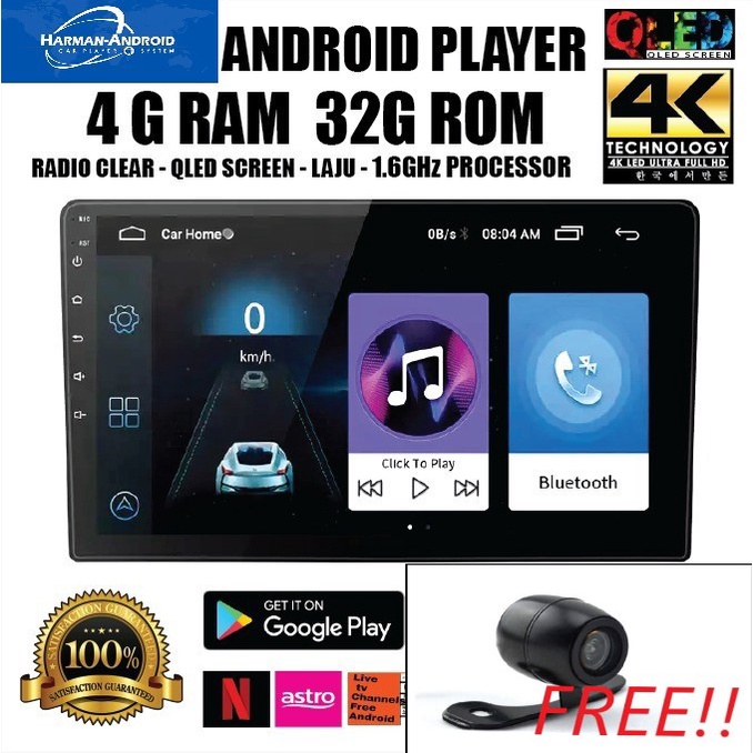 FREE AHD Reverse Camera/4GB RAM Android Car Player Apple CarPlay ...