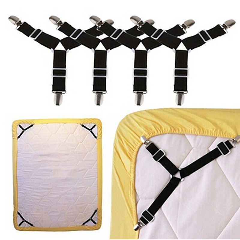 4pcs Bed Sheet Holder Straps, Adjustable Bed Sheet Fastener And 3 Way  Mattress