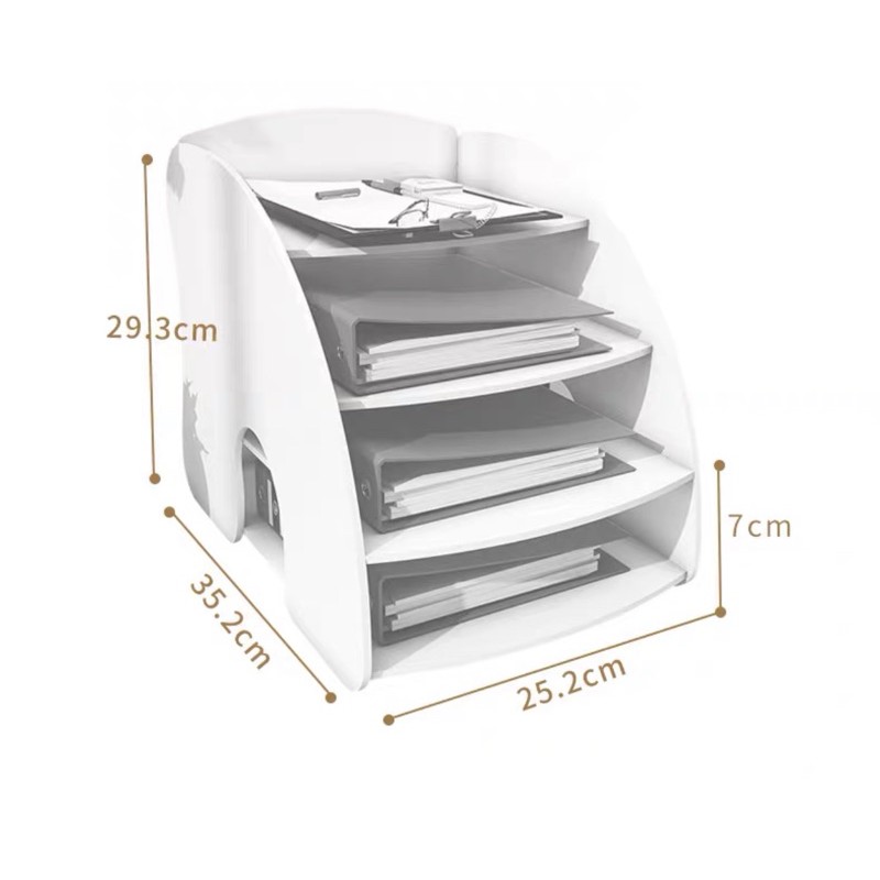DIY File Rack Multilayer Shelf Office School Desk Rak Paper Storage