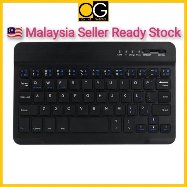 【Ready Stock】7" Mini Wireless Bluetooth Keyboard Quiet Slim For Mobile