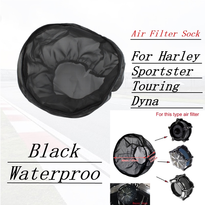 HDBUBALUS Waterproof Air Filter Rain Sock Cover For Harley Sportster Dyna – Washable & Reusable