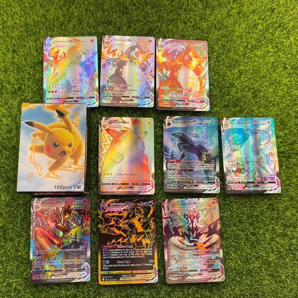 100 Pokémon English cards Vmax Super Evolution Pokémon PTCG Flash Card  Super Dream GX | Shopee Malaysia