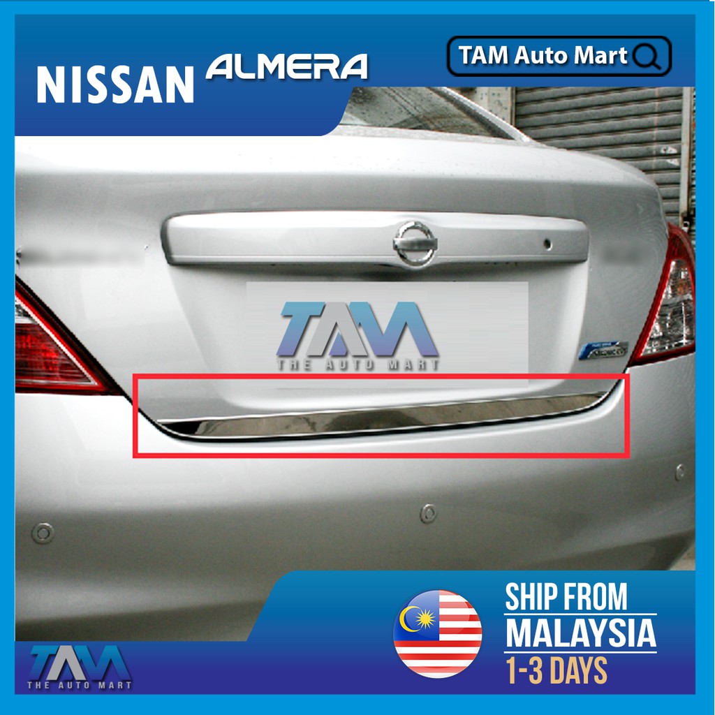 Nissan Almera Rear Bonnet Chrome Lining Rear Tail Gate Molding Trim ...