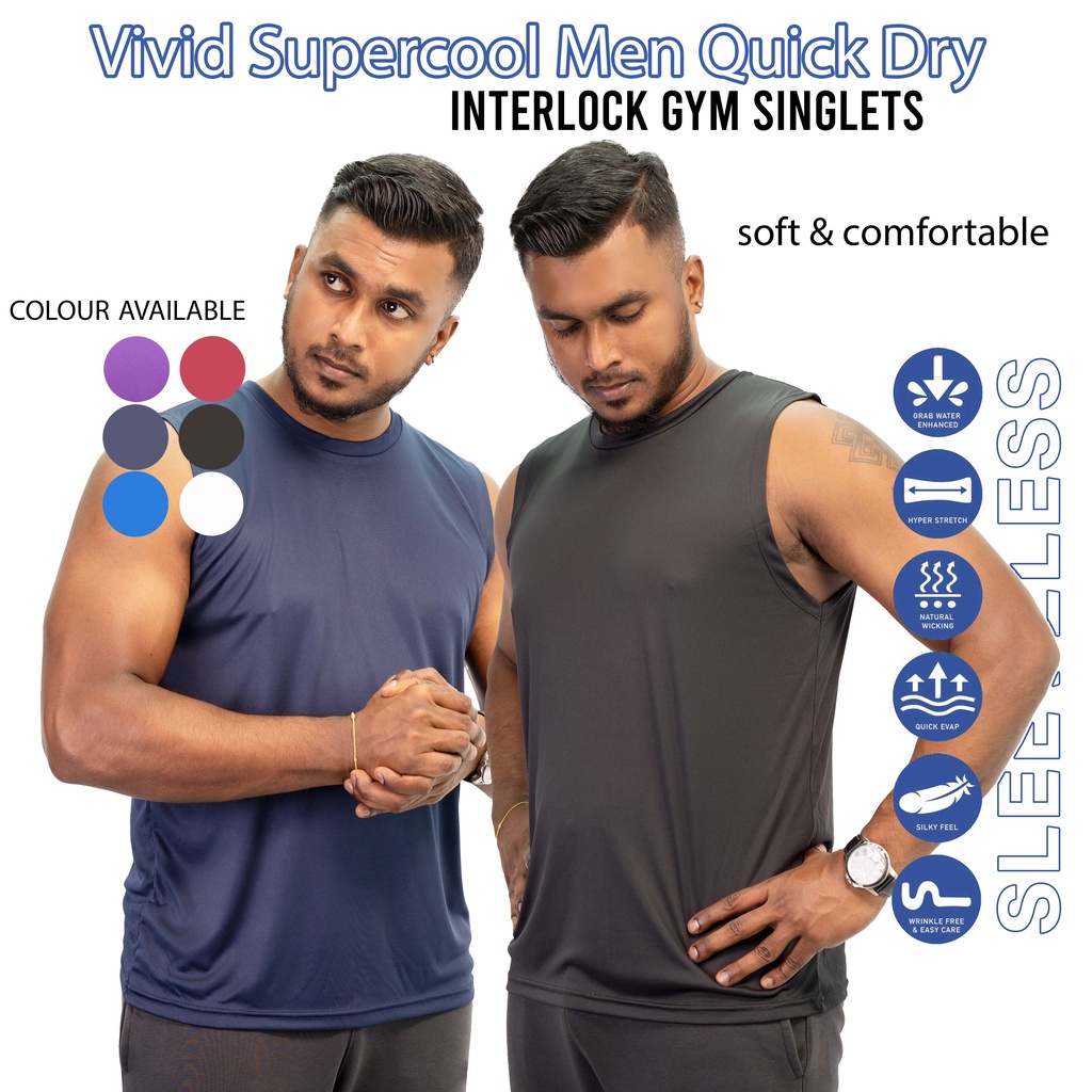 100 Microfiber Men's Gym Shirt Singlet / Sleeveless Shirt Gym