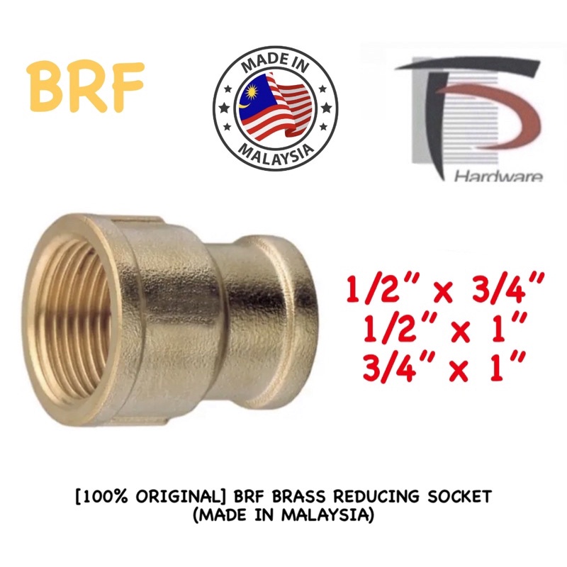 [100% ORIGINAL] BRF BRASS REDUCING SOCKET (MADE IN MALAYSIA) | Shopee ...