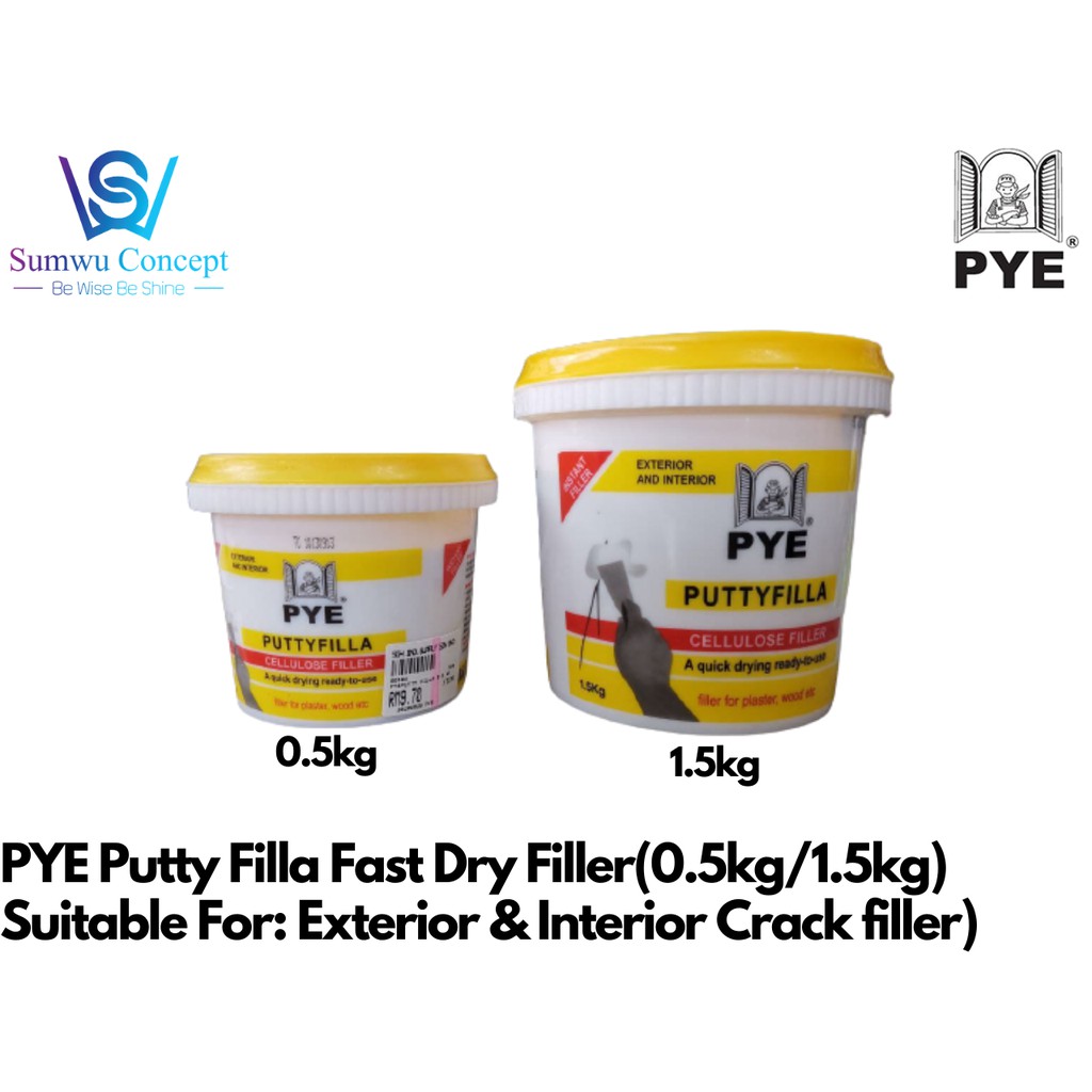 PYE Putty Filla/Putty Filler Fast Dry Filler(0.5kg/1.5kg) (Suitable For