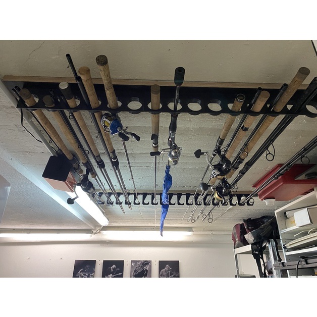 Fishing rod ceiling holder hanger - 1 set (2 pcs bottom side and Upper  side) can Hold 3 Fishing Rods