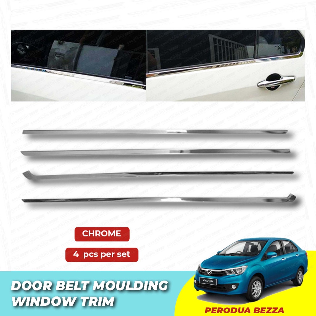 Perodua Bezza Window Trim Chrome Lining / Door Belt Moulding (4pcs ...