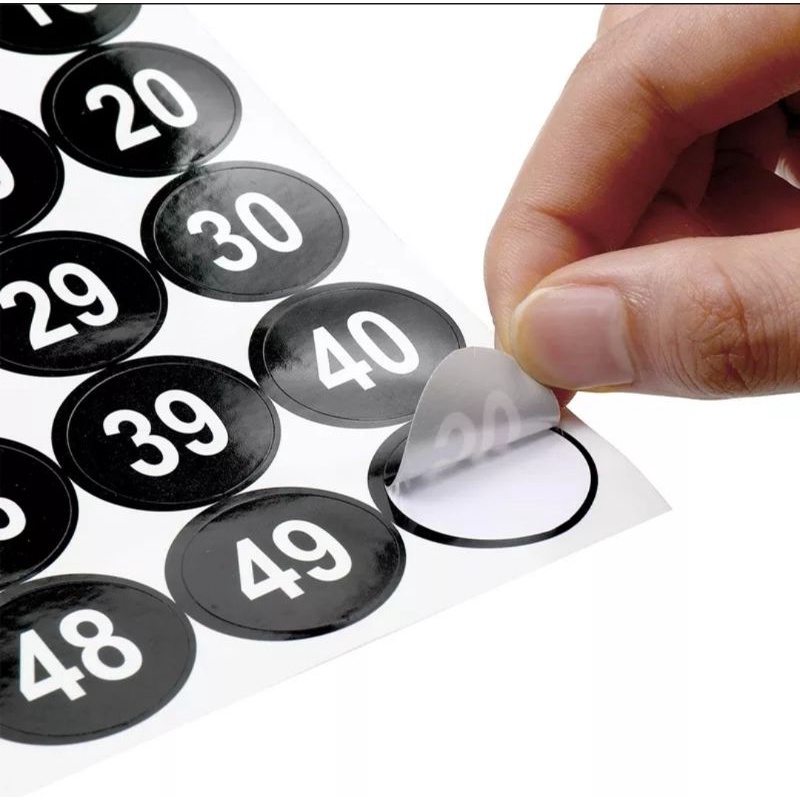 1-500 1inch Black Round Waterproof Number Label Sticker | Shopee Malaysia
