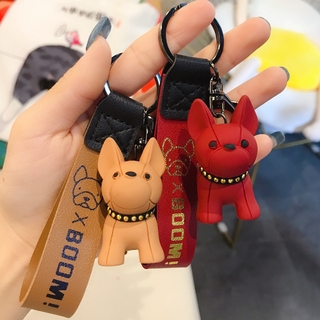 Luxury Vintage Cute Puppy Car Keychain Leather Purse Pendant Handmade Bull  Dog Key Chain Accessories Gift for Women Kids at  Women's Clothing  store