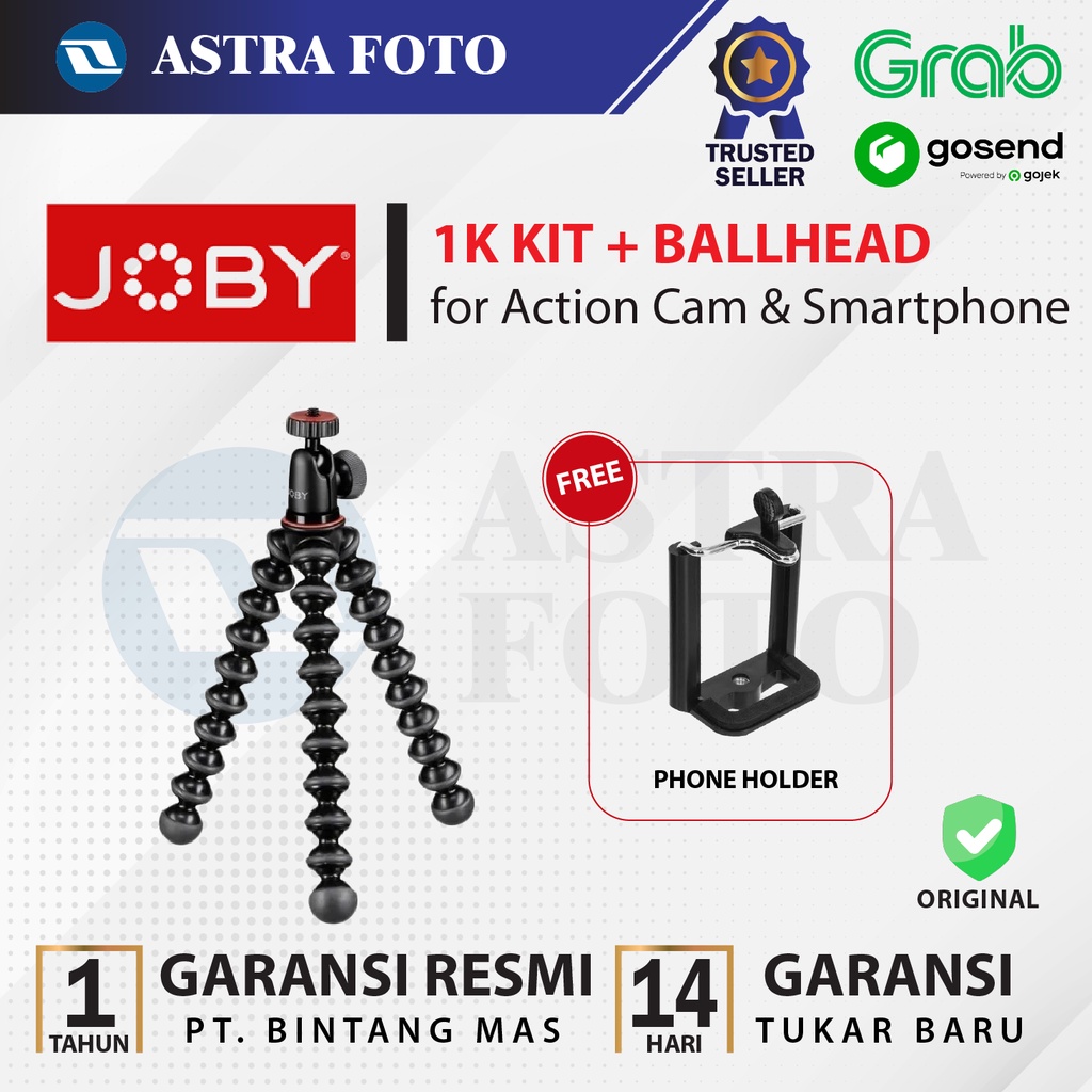 Joby Gorillapod 1K Kit Hybrid With Ballhead Original Max 1kg | Shopee ...
