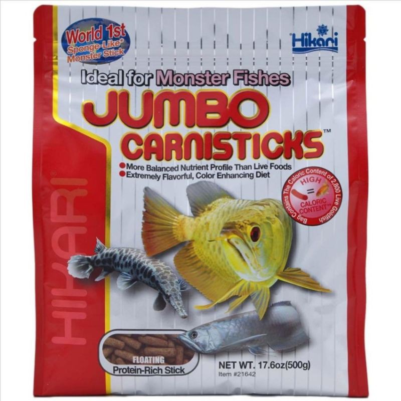 HIKARI Ideal for Monster Fishes Jombo Carnisticks repack and 500g/182g ...