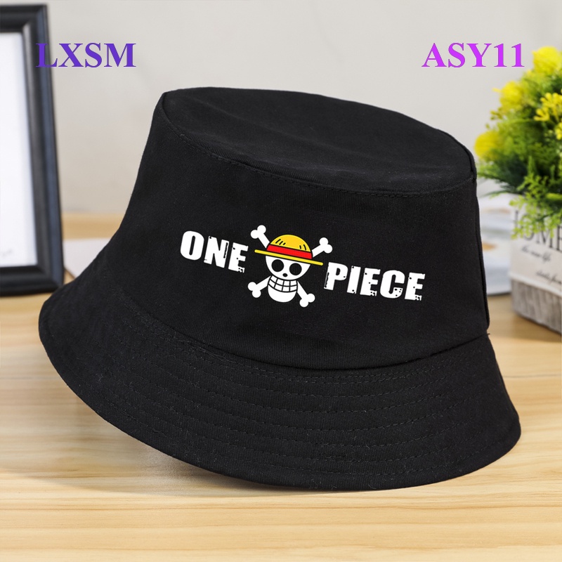 ASY11 ONE PIECE Bucket Hats Men Women Cotton Outdoor Reversible Fisherman  Caps Beach Fishing Hat Girl Boy