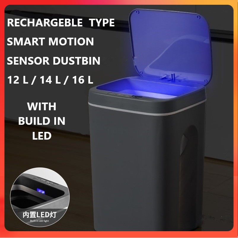 RECHARGEBLE Touchless Smart Sensor Dustbin with Built in LED ...