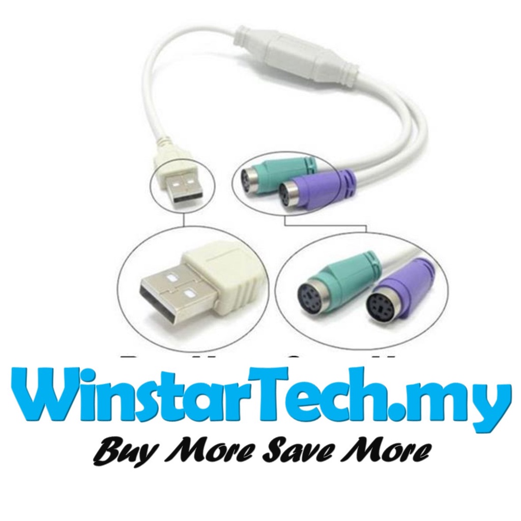 PS/2 PS2 to USB Female / USB Male to PS/2 Mouse Converter PC Shopee