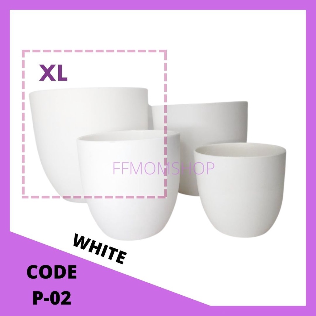 Large White Plastic Vase Nordic Modern Big Flower Pot Pasu Bunga